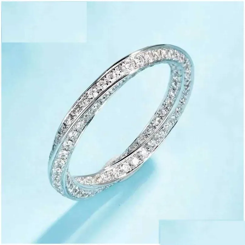 wedding rings infinity ring s925 sterling silver micro pave moissanite engagement wedding band rings for women party jewelry q231024