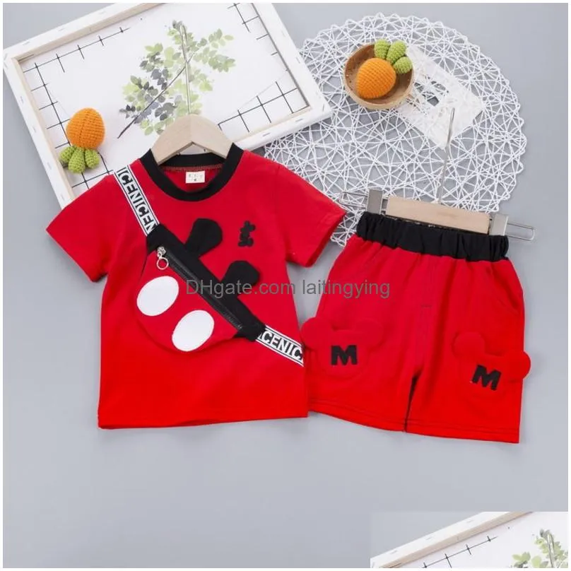  summer baby clothes suit children fashion boys girls cartoon t shirt shorts 2pcs/set toddler casual clothing kids tracksuits