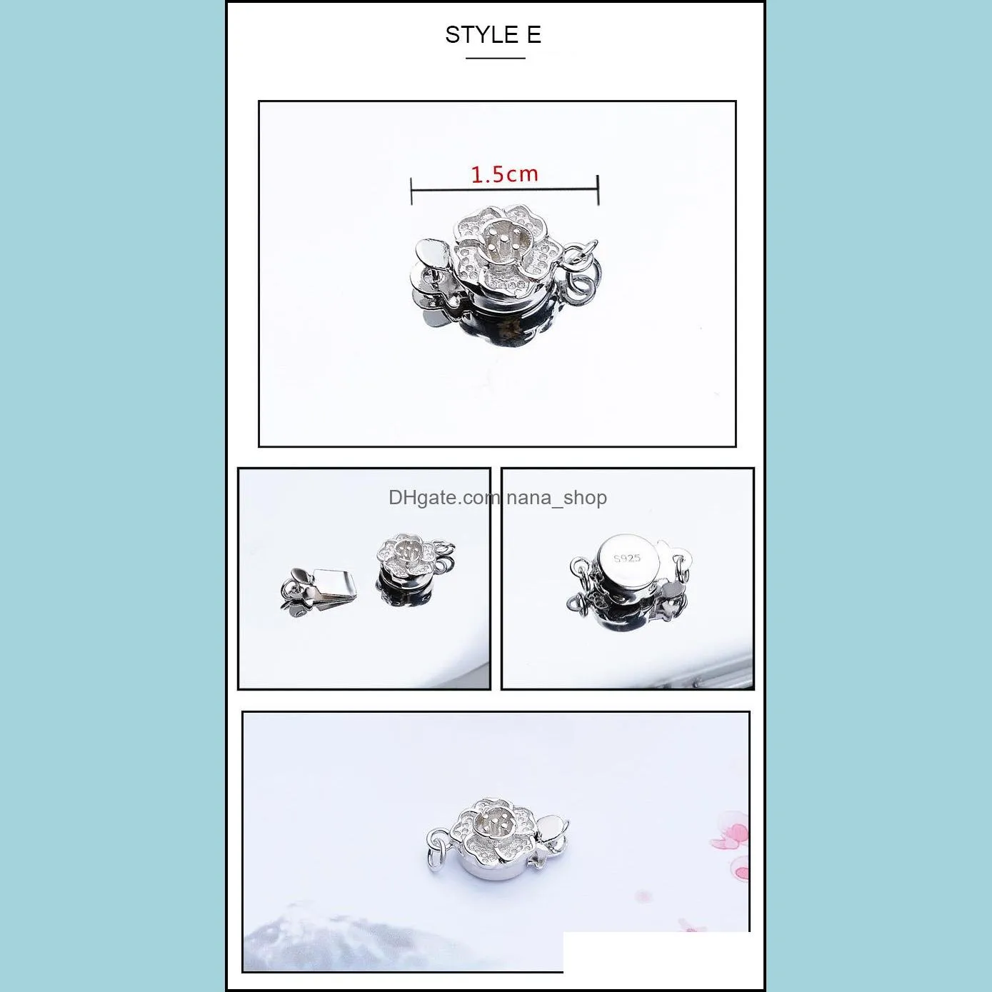 Jewelry Settings Diy Pearl Necklace Button S925 Sterling Sier Bracelet 6 Styles Handmade Material Accessories Drop Delivery Dhgarden Dhcoa
