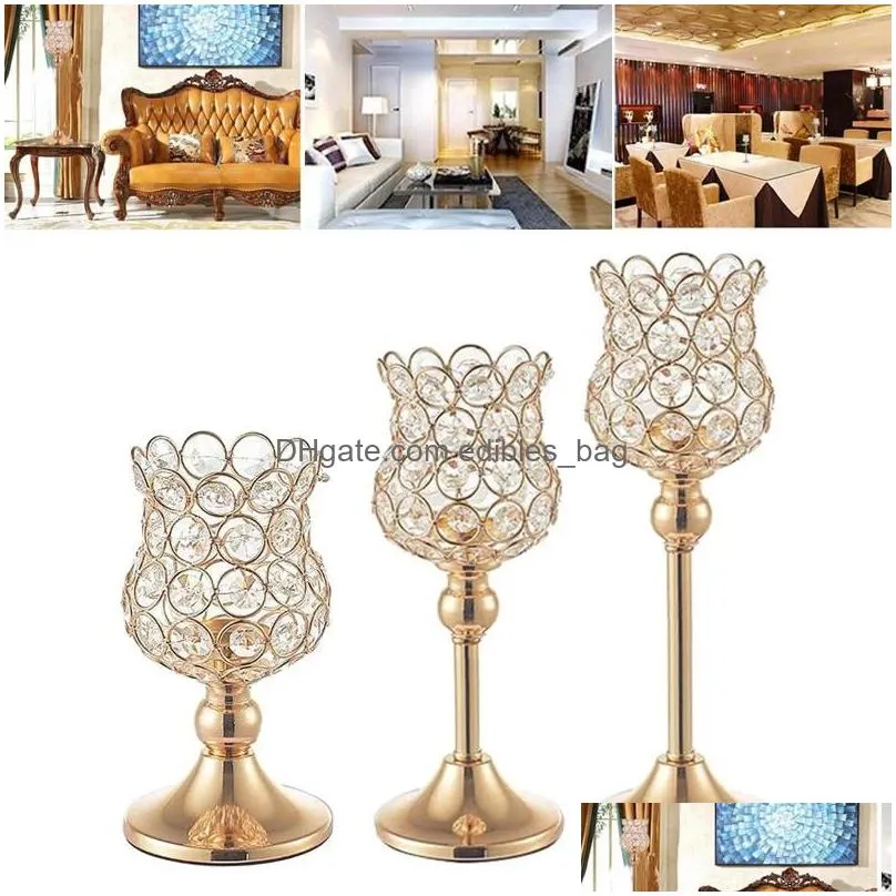 candle holders candelabras gold crystal for wedding centerpieces fireplace home table decorative candlestick