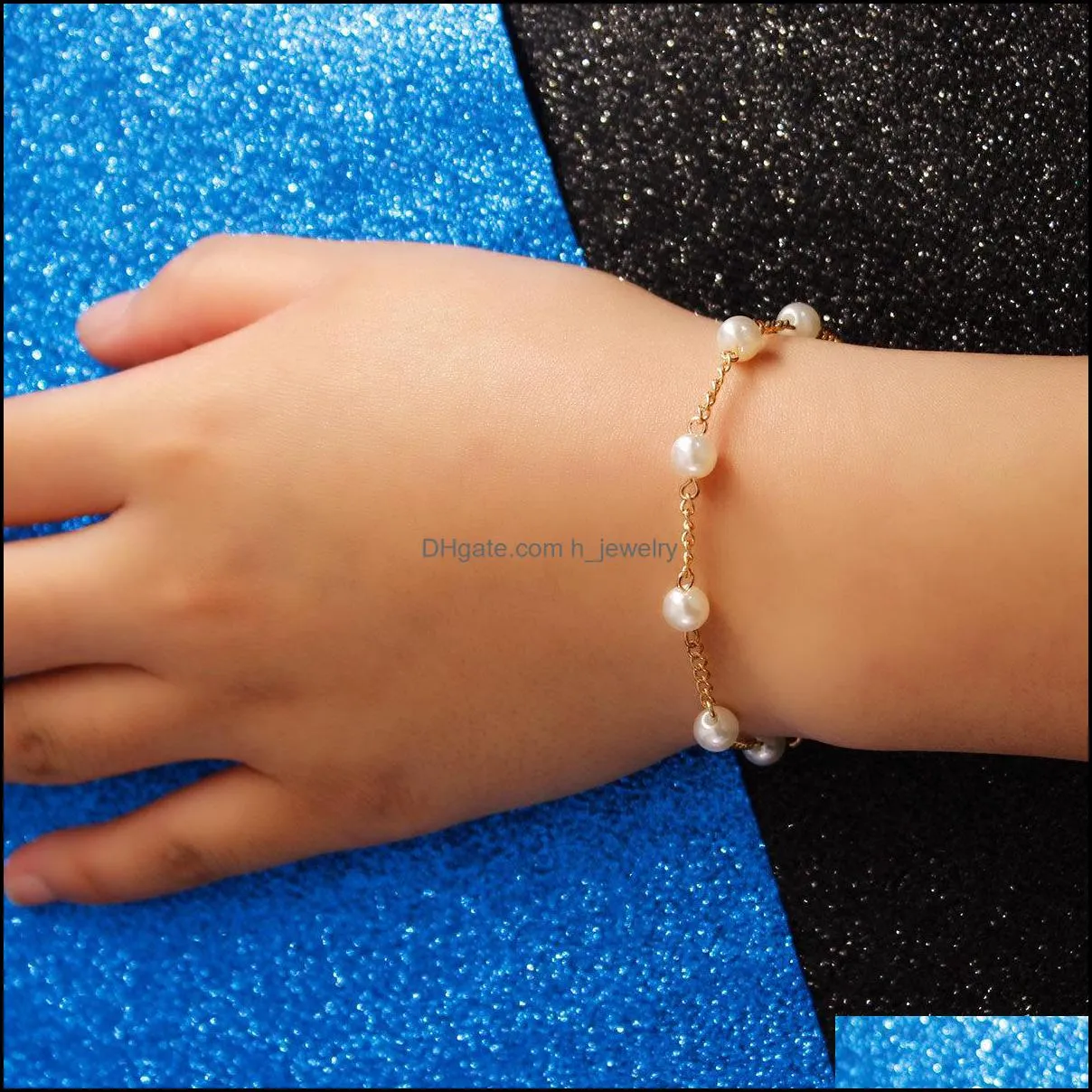 Beaded Wholesale 100% Freshwater Pearl Bracelet For Women 6-7Mm Potato-Shaped White Bracelets Adjustable Fashion Jewelry Xmas Drop De Dhzkd