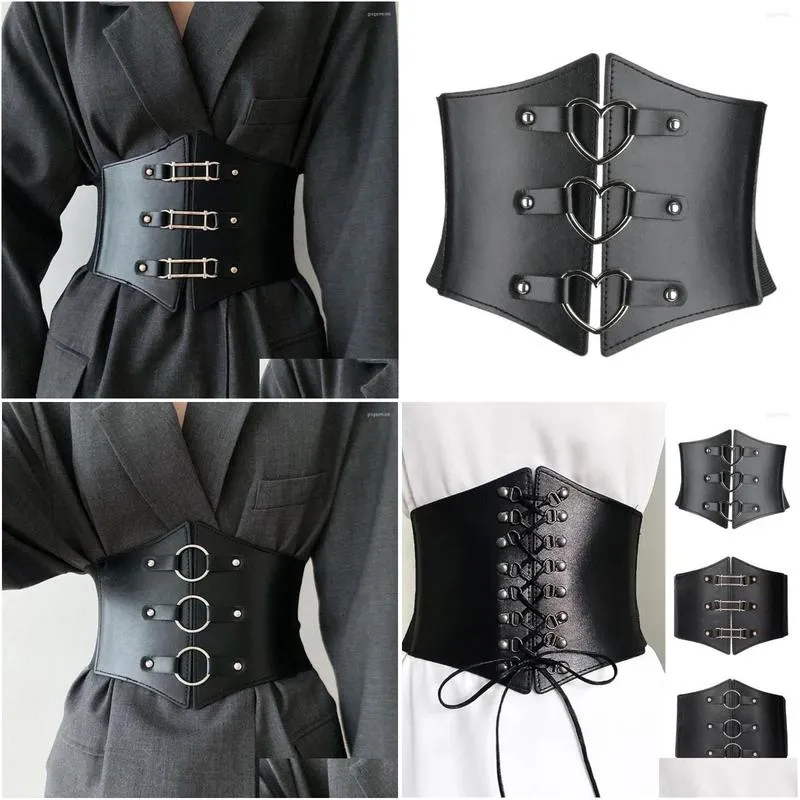 belts retro elastic women corset exquisite fine craftsmanship faux leather lace-up buckle wide belt clothes accessories