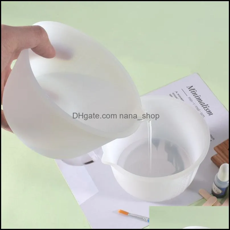 Testers & Measurements Large Sile Measuring Cup 600Ml Resin Mixing Cups For Epoxy Art Jewelry Making Drop Delivery Tools Equipment Dh315