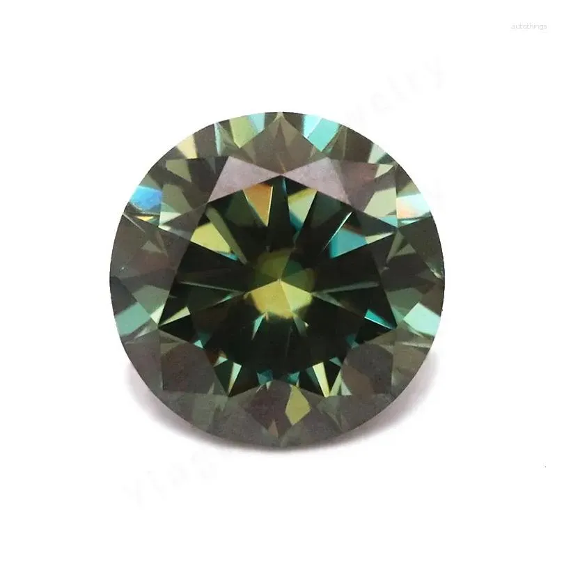 Loose Diamonds Moissanite Stone Rond Emerald Green Gemstones 5mm 0.5ct Melee Make Jewelry DIY