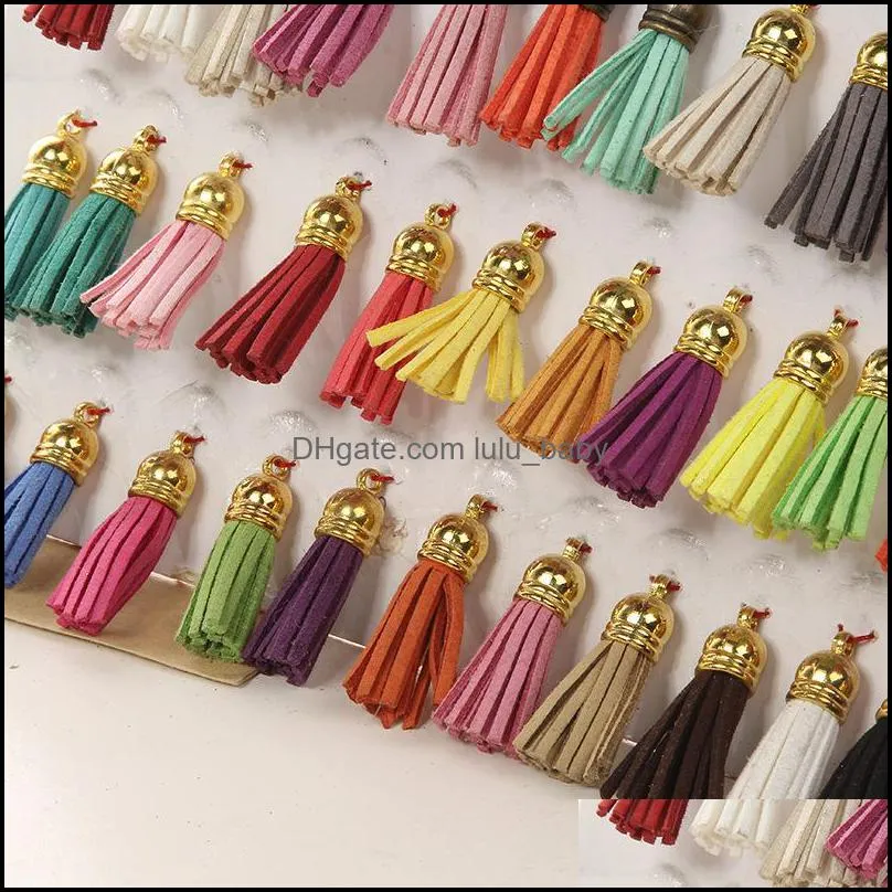 Charms Mini Tassels 1.5 Inch Microfiber Veet Tassel Kit For Keychain Earring Necklace Jewelry Making Garland Diy Crafts Drop Delivery Dhrkc