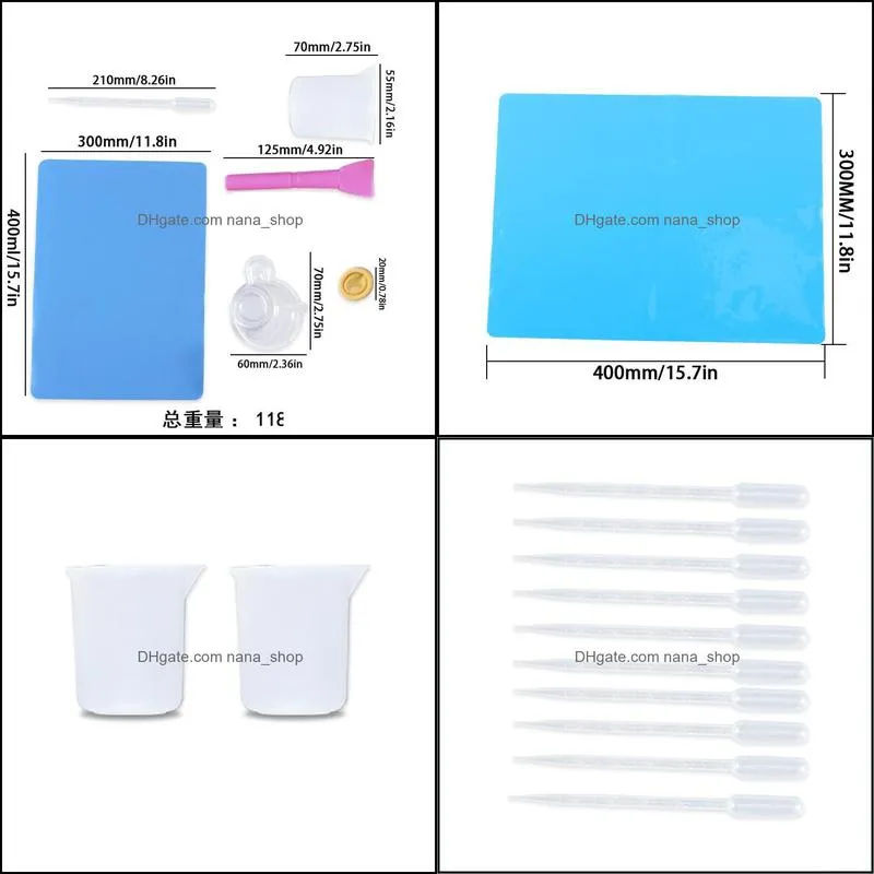 Molds Sile Epoxy Kits Resin Tools With Dispense Cup Measure Mat Finger Sleeve Stir Bar Diy Craft Accessories Drop Delivery Jewelry Equ Dhfe4