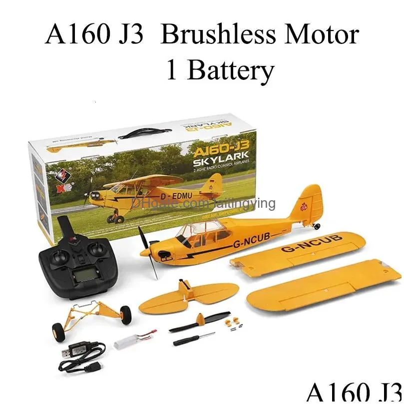 wltoys xk a160 j3 rc airplane rtf epp rc brushless motor airplane foam plane 3d6g system 650mm wingspan kit for adult gift 240103