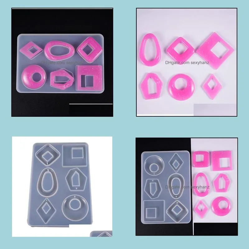Molds Sile Resin Jewelry Casting Mods Transparent Uv Ear Pendant Charm Mold With Hole Diy Craft Making Drop Delivery Tools Eq Dhgarden Dhh6A