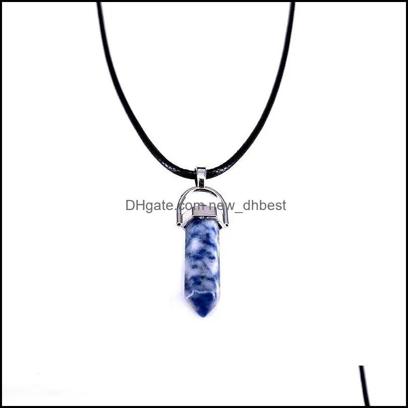 Pendant Necklaces Summer Style Natural Crystal Quartz Stone Gem Bead Necklace Fashion Women Jewelry B18102-1 Drop Delivery Pe Dhgarden Dhht8