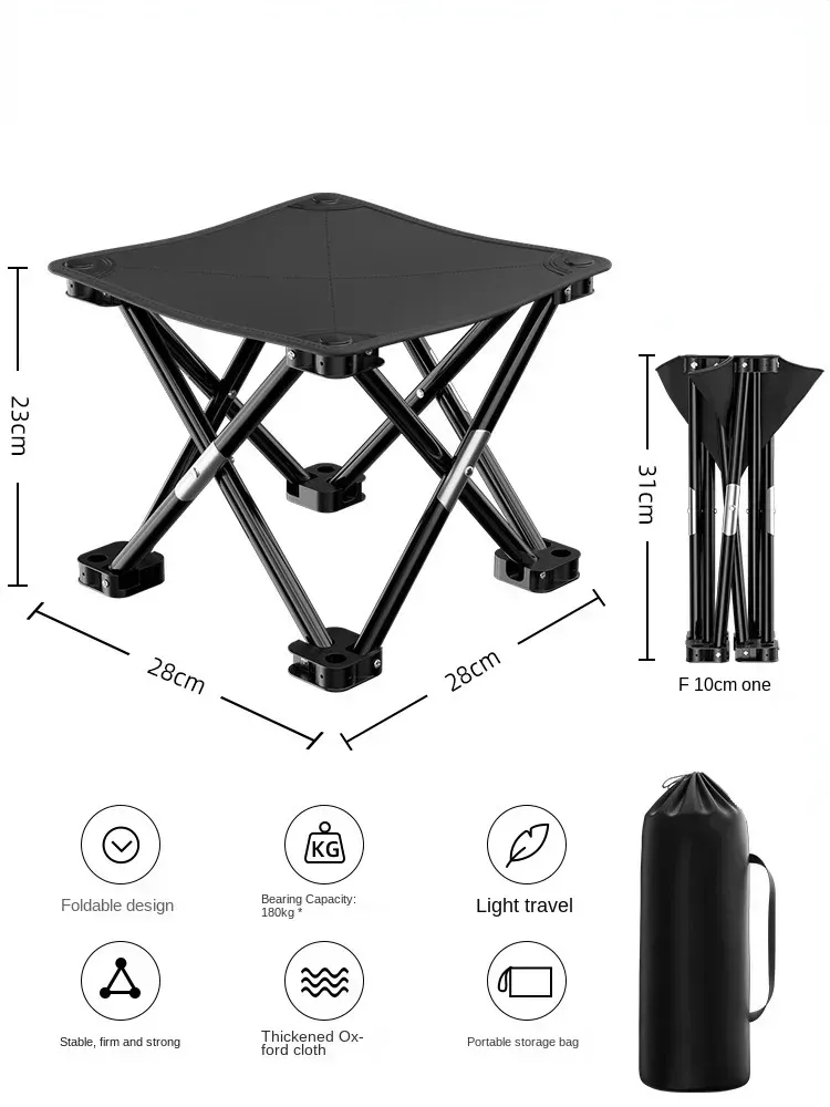 Camp Furniture Outdoor Portable Folding Stool Camping Collapsible Foot Hiking Beach Travel Picnic Fishing Seat Tools Ultralight