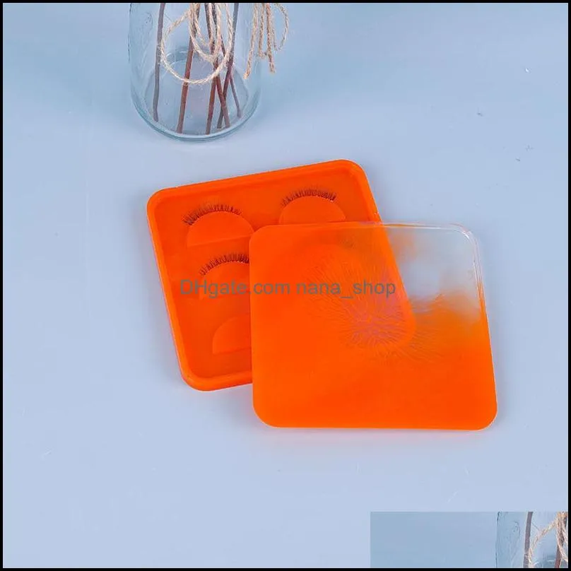 Molds Eyelashes Storage Box Mold With Lid Sile False Display Tray Resin Make Up Container Organizer Casting Epoxy Art Drop D Dhgarden Dhxev