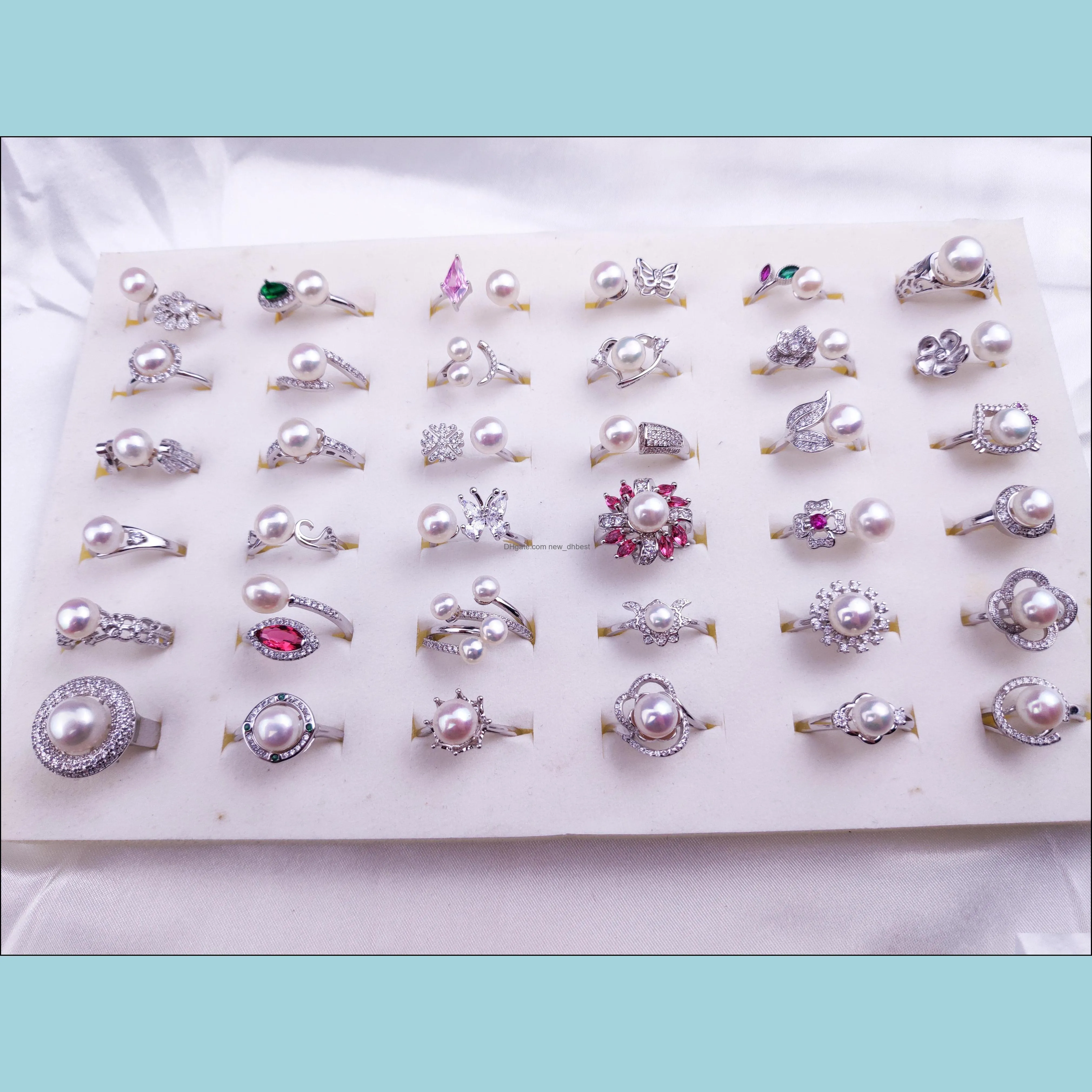 Jewelry Settings 36 Styles Pearl Ring Diy Accessories Fashion Wedding Rings S925 Sier For Female Gift Drop Delivery Dhfju