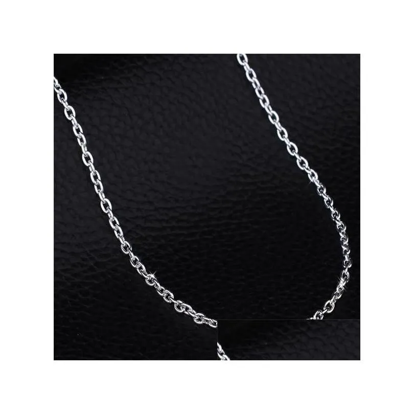 Pendant Necklaces 925 Sterling Sier Chain Necklace Fashion Men/Women Diy Jewelry Rolo 1Mm 16 18 20 22 24 Inch Drop Delivery Pendants Dhu34