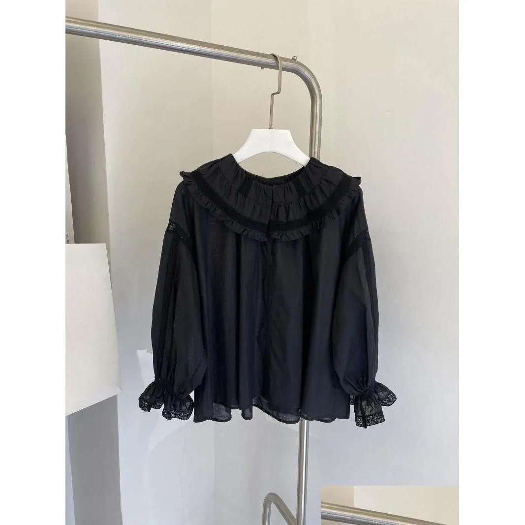 Women`s Blouses Retro Ruffled Shirt Casual Fashion 2023 Summer Style 0321