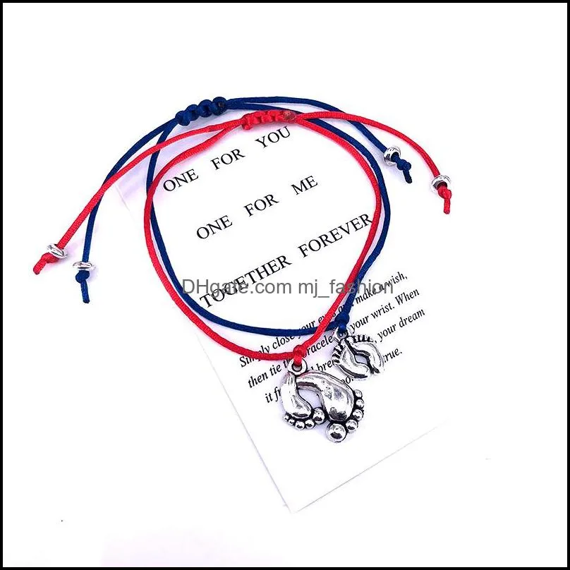 Beaded Adjustable Size Couple Ankle Bracelets For Lovers Family Members Women Bracelet Men Foot Charm Gift Card X028 Drop Delivery Je Dh8Up