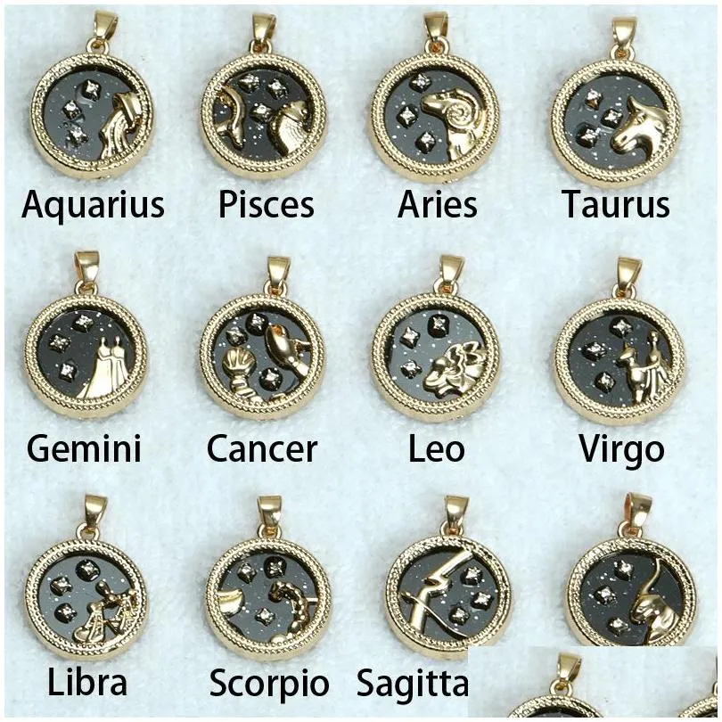 day and night zodiac sign necklace for women 12 constellation pendant beads chain choker female birthday jewelry cardboard card