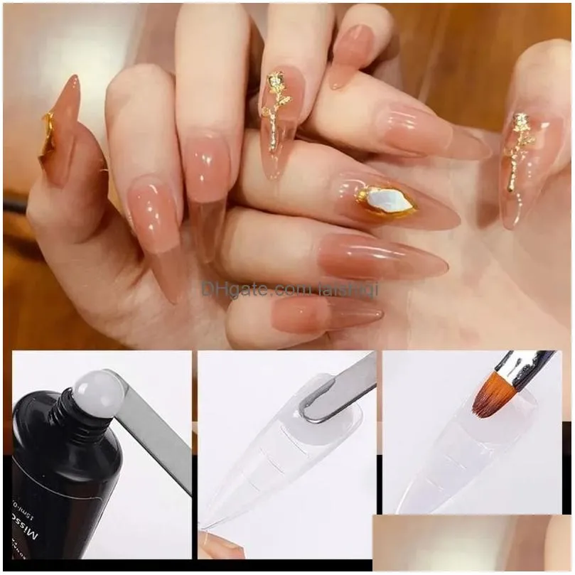 100pcs quick building nail mold tips nail dual forms finger extension nail art uv extend gel finger stiletto nails