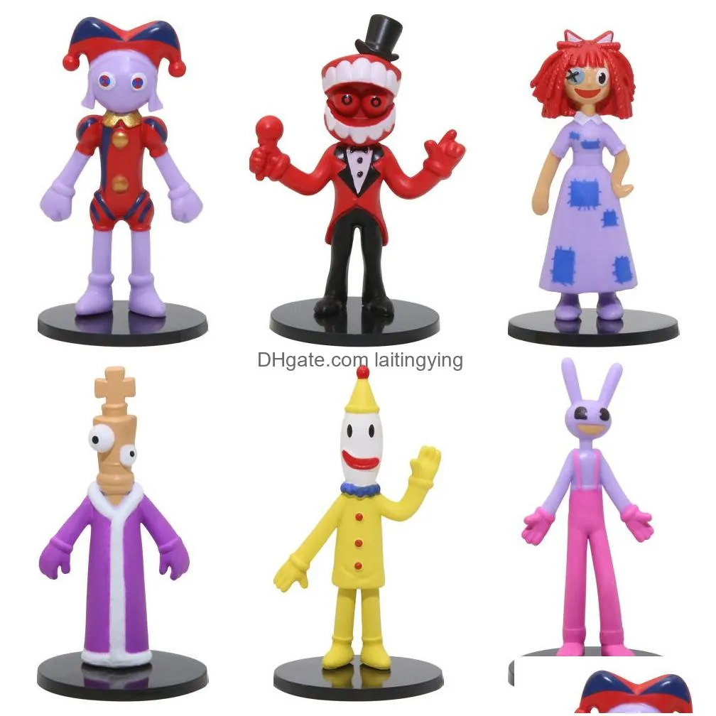 clown doll magical circus figurine clown figurine 6pcs anime model toy for kid cartoon figure insane clown posse clown prop vintage clown art the clown killer