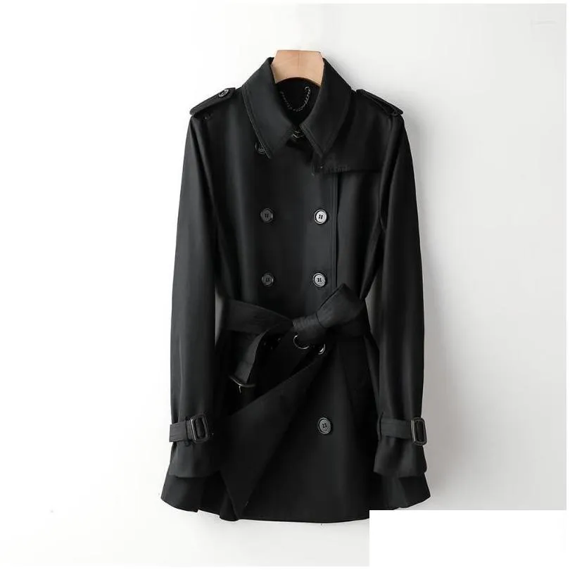 Women`S Trench Coats Womens Spring And Autumn 2023 Classic British Double Breasted Medium Length Waterproof Coat Drop Delivery Apparel Dhrka