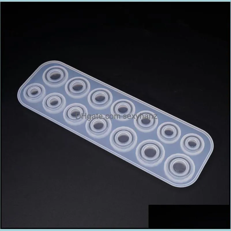 Molds Band Rings Sile Resin Mold Mti Size Clear Jewelry Mod Flexible Diy Circle 4 6 14 Cavity Drop Delivery Tools Equipment Dhhdc