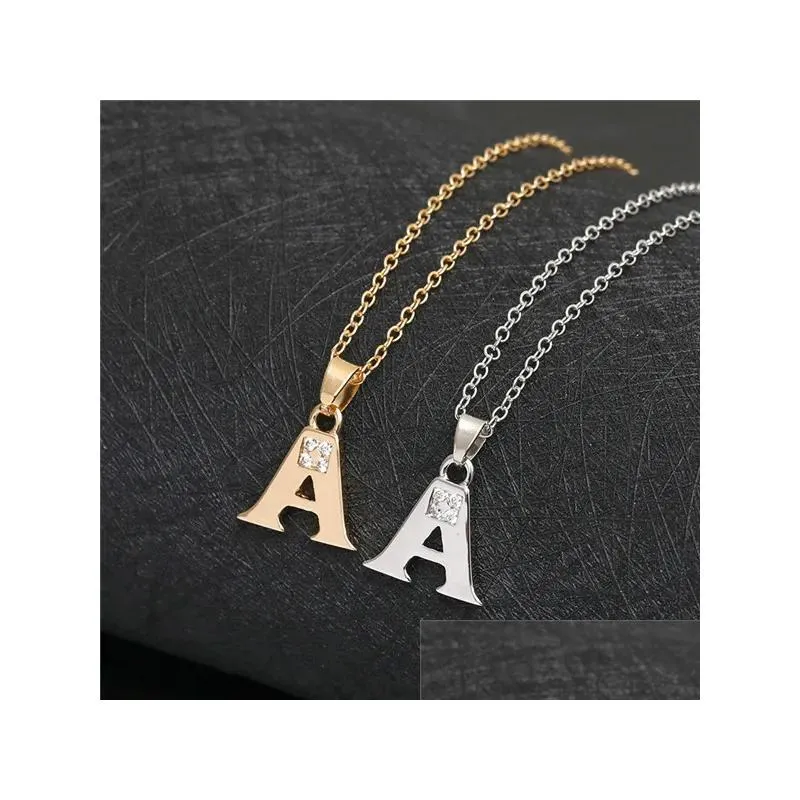 Pendant Necklaces All 26 English Letters Fashion Lucky Necklace Alphabet Initial Sign Mother Friend Family Name Gift Jewelry