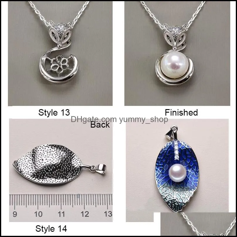 Jewelry Settings 18 Styles Pearl Necklace 925 Sliver Pendant Diy Zircon For Women With Chain Christmas Gift Drop Delivery Dhskm