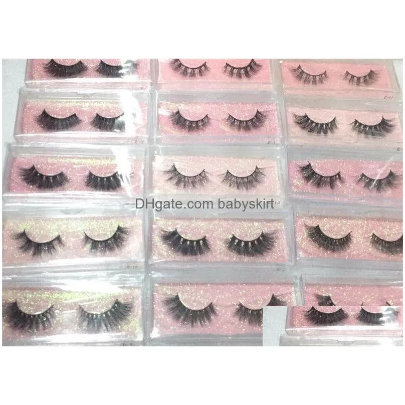 False Eyelashes Mink Lashes 3D 100% Cruelty Natural Lash Handmade Reusable Eeye Makeup E Series Drop Delivery Health Beauty Eyes Dh6Mi