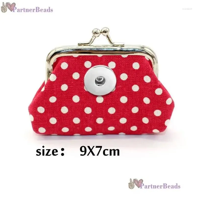 Bangle 6 Colors 18MM Snap Button Jewelry Dot Spot Coin Purses Small Wallets Pouch Kids Girl Women`s Money-Bags For Gift QB618