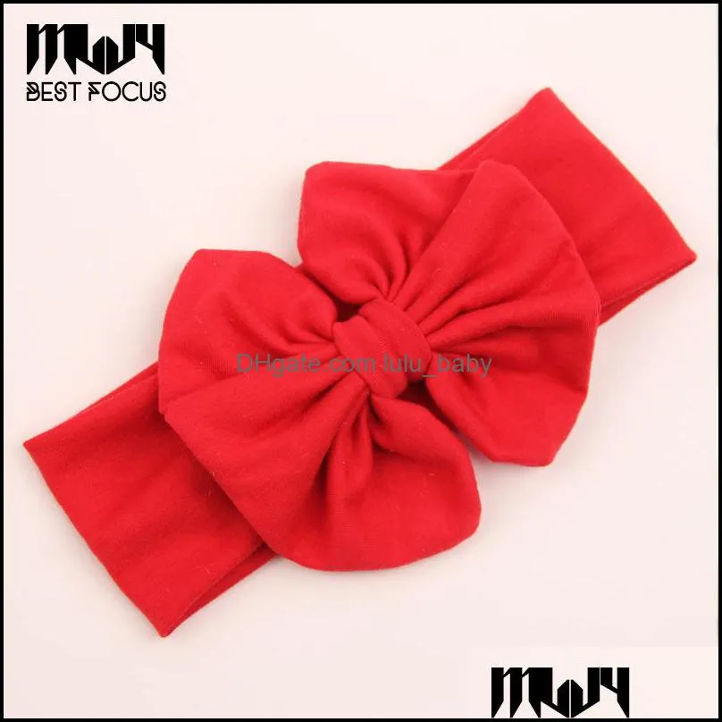 Hair Clips & Barrettes Baby Headwear Bowknot Accessories Cotton Bow With Soft Elastic Cloghet Headbands Stretchy Band 200 P Dhgarden Dh5Cd