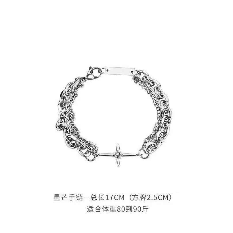 Cluster Rings Vintage Six-pointed Star Bracelet Women Girls Fashion Party Jewelry Punk Hip Hop Bangle Couple Pendant Bracelets Ring