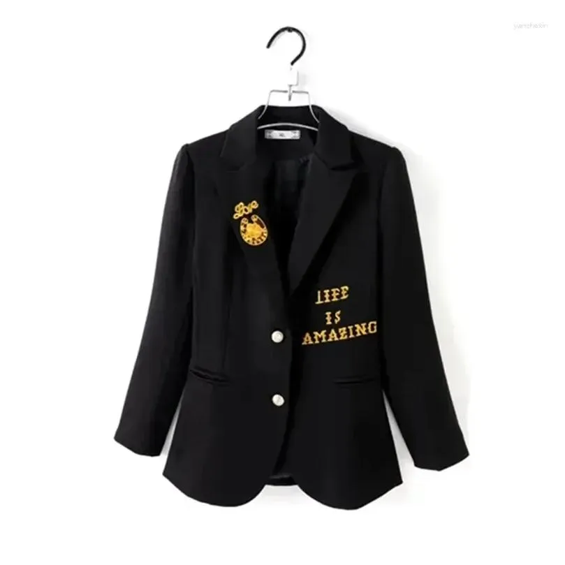 Women`s Suits Stylish Blazer Suit Jacket For Women Clothing 2024 Spring Autumn Korean Long Sleeved Slim Blazers Coats Lady Black Tops