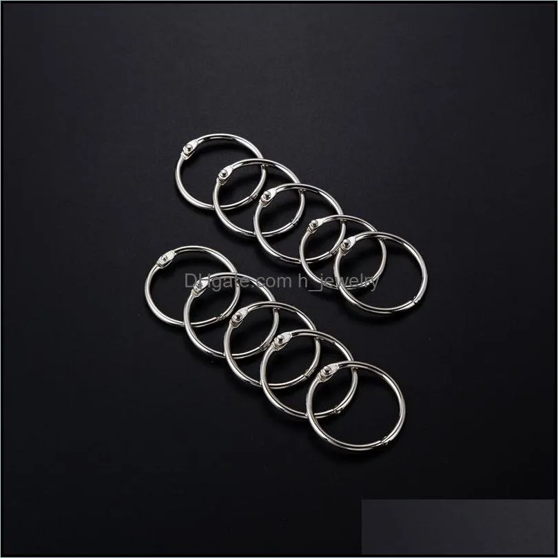 Key Rings Book Binder Flexible Open Metal Ring Circlips 3X44Mm Nickel For Folder Diy Po Album Tags Clips Mti Purpose Drop Delivery Je Dhf9G