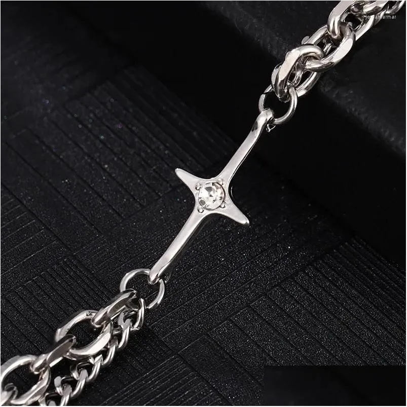 Cluster Rings Vintage Six-pointed Star Bracelet Women Girls Fashion Party Jewelry Punk Hip Hop Bangle Couple Pendant Bracelets Ring