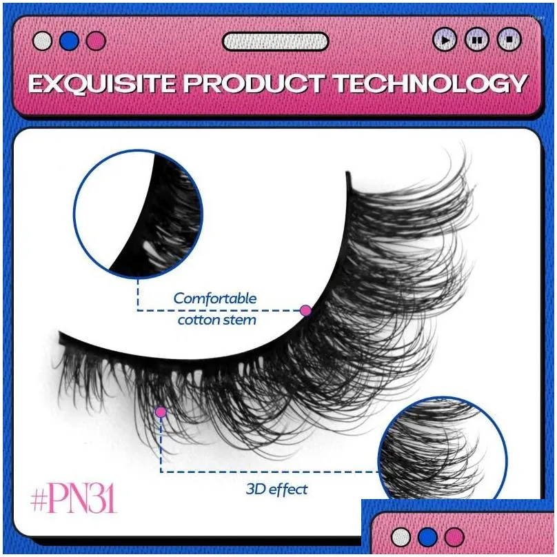 False Eyelashes GROINNEYA 10 Pairs Cat Eye Lashes 3D Natural Fluffy Wispy Cross Eyelash Extension Makeup