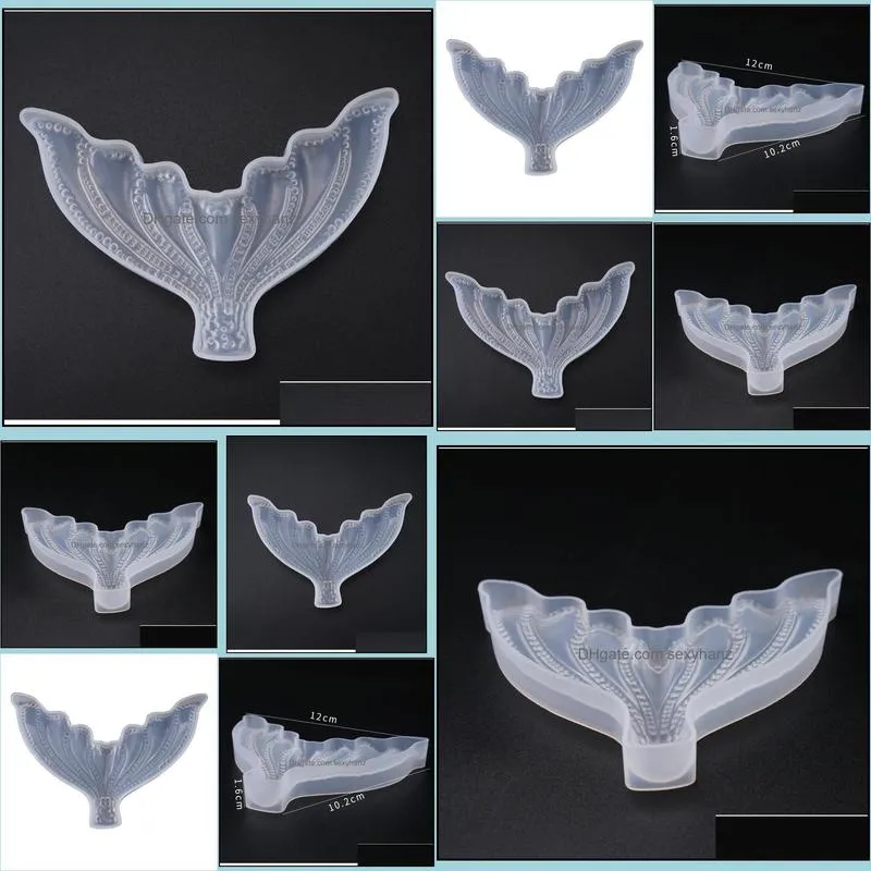 Molds Mermaid Tail Sile Resin Semitransparent Flexible Mod Home Decoration Handmade Soap Mold Fish Fork Drop Delivery Jewelry Tools Eq Dhl9J