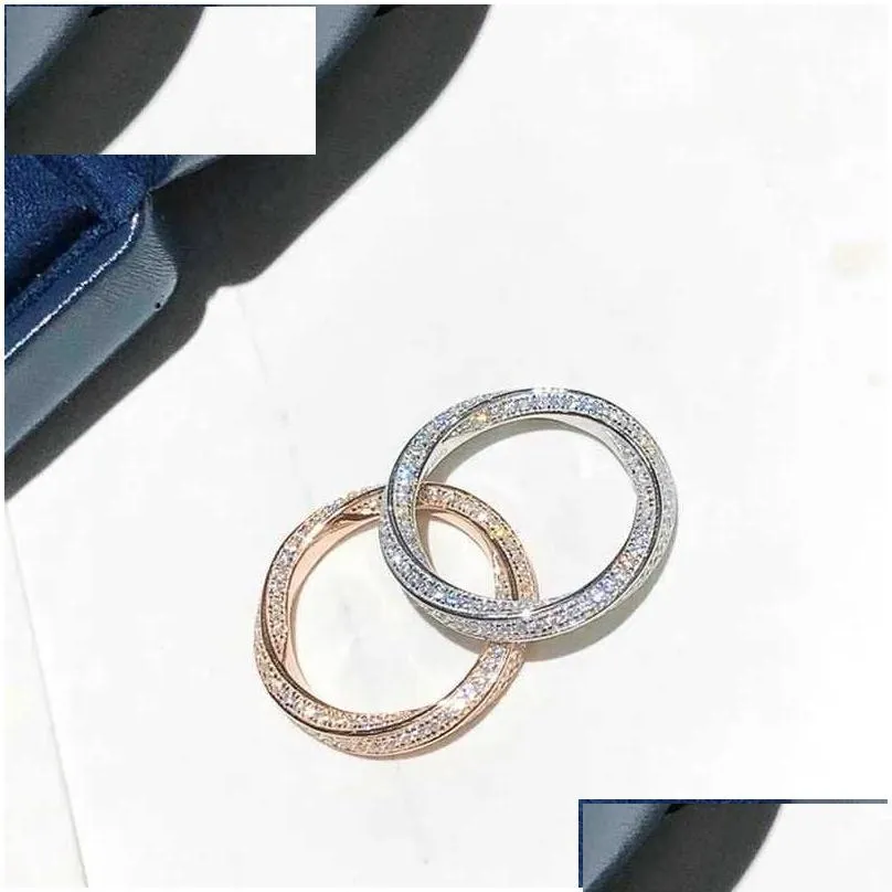 wedding rings infinity ring s925 sterling silver micro pave moissanite engagement wedding band rings for women party jewelry q231024
