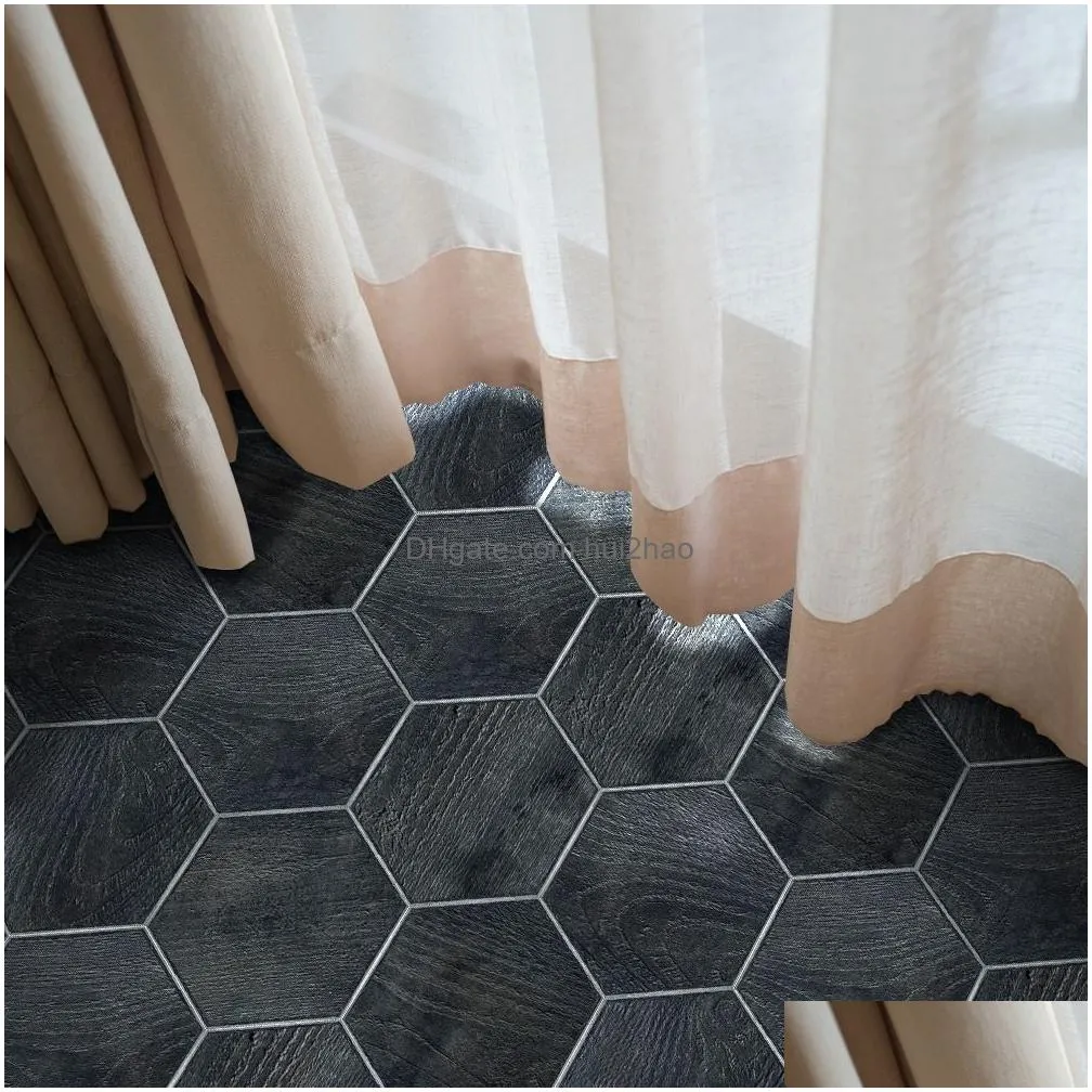 wall stickers 5 10pcs thick hexagon floor pvc foam waterproof self adhesive tile anti slip ground decals bathroom decor 230801