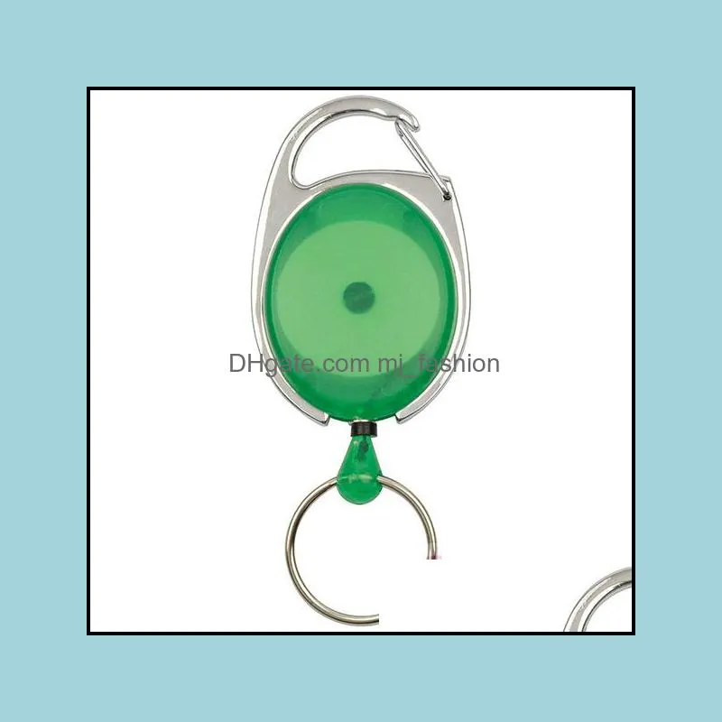 Key Rings New Mini Practical Badge Spreader Retractable Reel Strap Belt Clip Chain Lobster Clasp Ring Clear Color Wholesale Dhgarden Dh5Rm