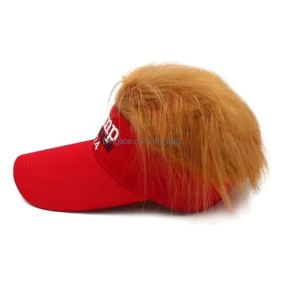 trump 2024 hats with hair baseball caps trump supporter rally parade cotton hats c92