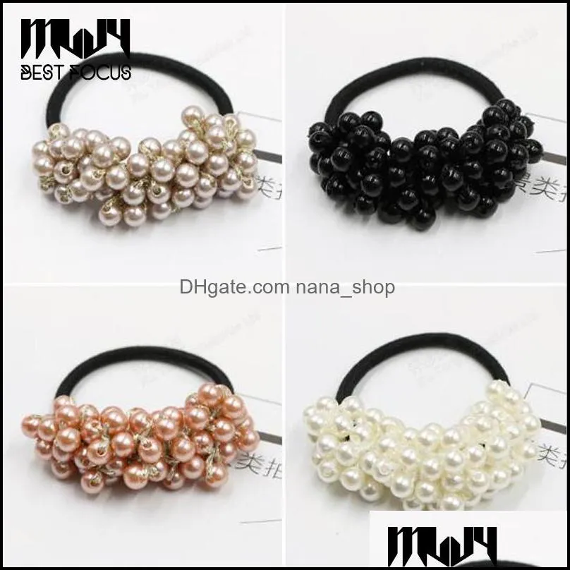 Hair Rubber Bands Fashion 10 Style Mix Flower Beaded Pearl Headband Band Elastic For Girls Accessories Drop Delivery Jewelry Hairjewe Dh6Nc