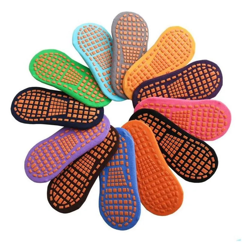 Sports Socks 12 Color Trampoline Nonslip Floor Children Parentchild Adult Home Yoga Kids Nonskid1359967