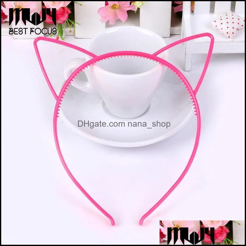 Headbands Cute Kids Cat Ear Headband Hair Hoop Colour Hairband Plastic Band Accessories Christmas Gift 84 Pcs/Lot Drop Delivery Jewel Dhx90