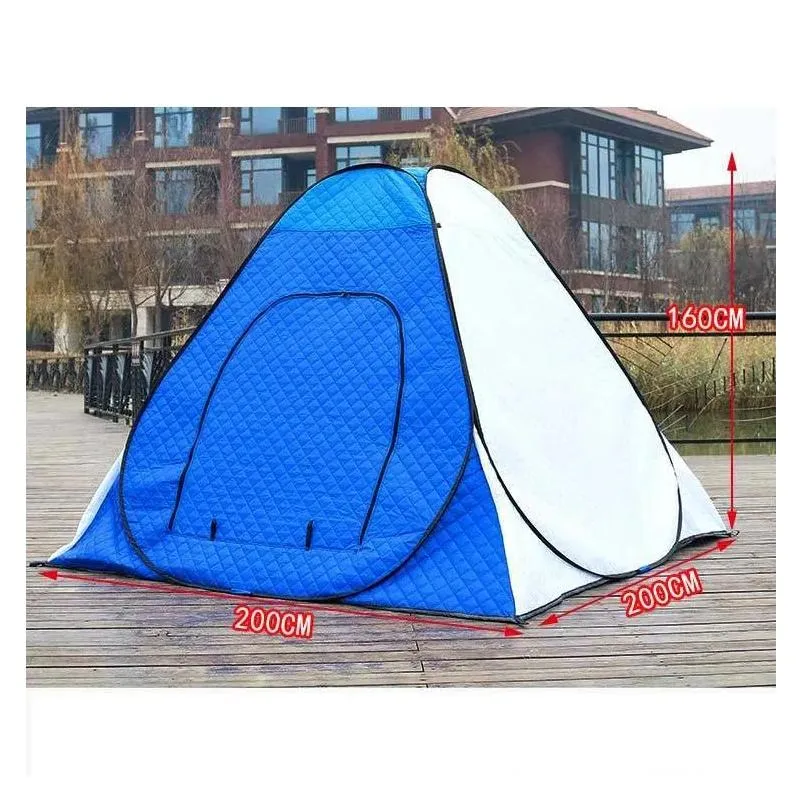 Tents And Shelters Portable Ice Fishing Shelter Easy Set-up Winter Tent Waterproof Windproof Good For In Cold Days