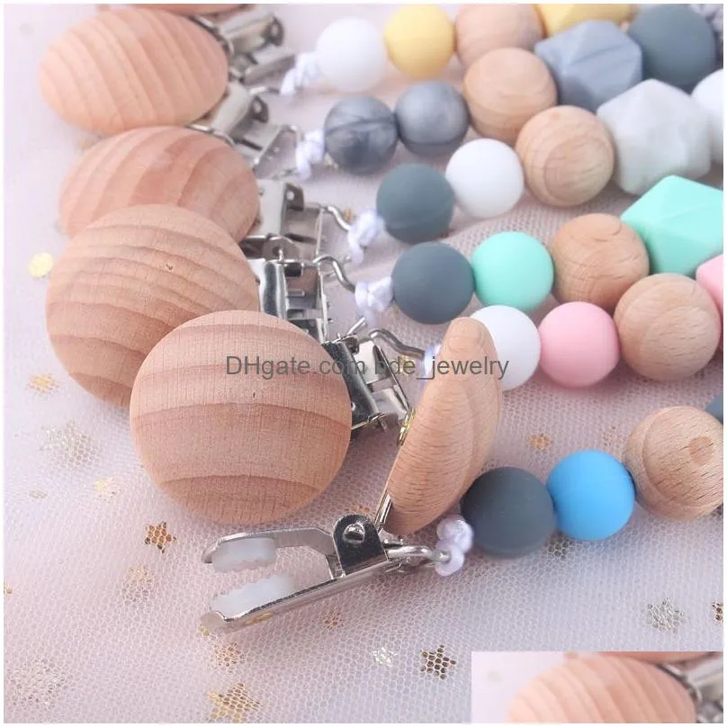 baby pacifier clip silicone teething beads paci holder soothie clips teether toy chewbeads baby birthday shower gift9007581