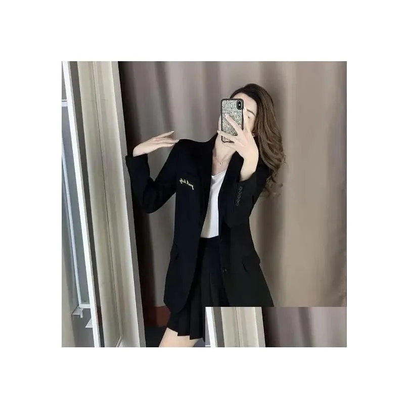 Women`s Suits Stylish Blazer Suit Jacket For Women Clothing 2024 Spring Autumn Korean Long Sleeved Slim Blazers Coats Lady Black Tops