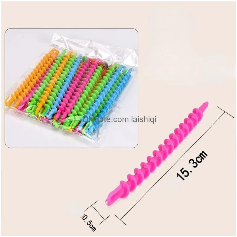 a packet of plastic longstyling barber salontool hairdressing spiral hair perm rod wave formers hair roller hairroot volume clip