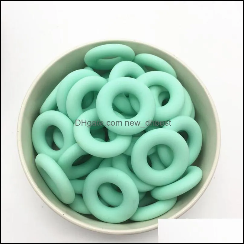 Other Sile Donut Pendant 4M Round Eether Ring Teething Beads For Making Necklace Jewelry Food Drop Delivery Loose Dhhfu