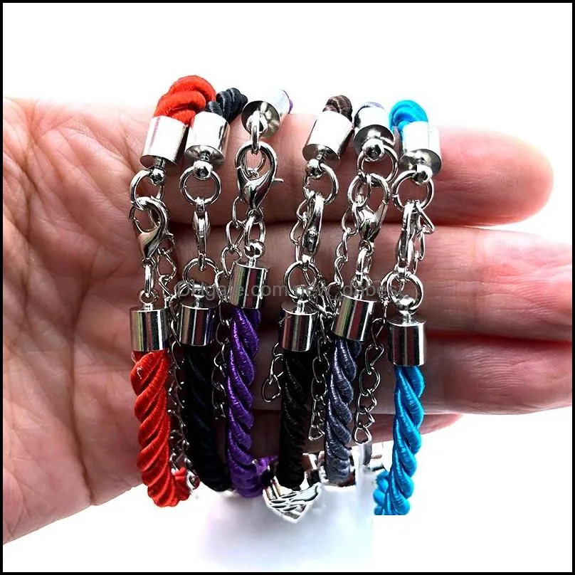 Charm Bracelets Hand Woven 8 Colors Rope Chain Bracelet For Women Best Friend Dog Paw Pet Lovers Wholesale Drop Delivery Jew Dhgarden Dhfra