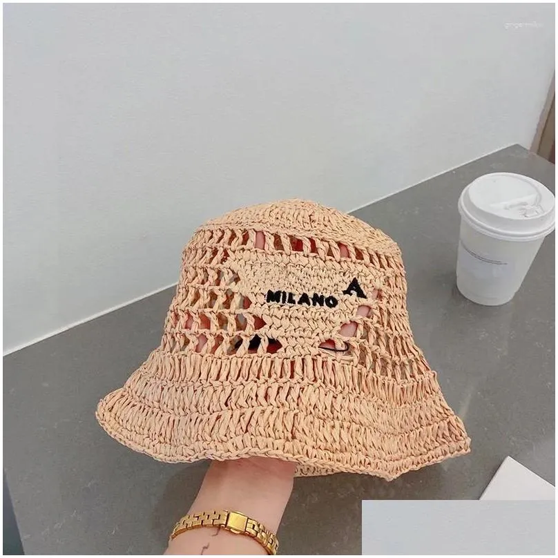 Wide Brim Hats Bucket Luxury Designer Hat St High Quality Letter Printing European American Style Travel Sun Cap Fashion And Drop D Dhin9
