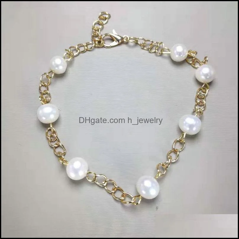 Beaded Wholesale 100% Freshwater Pearl Bracelet For Women 6-7Mm Potato-Shaped White Bracelets Adjustable Fashion Jewelry Xma Dhgarden Dhc75